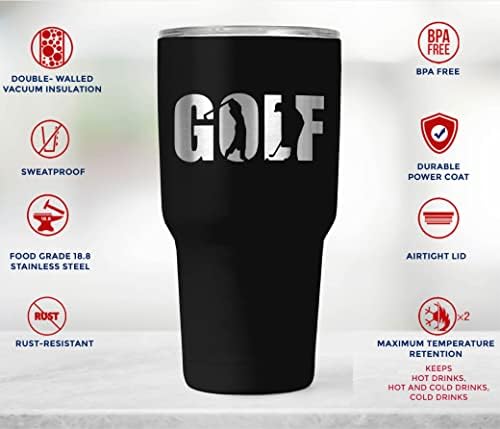 Presentes de golfe Flaskimo para homens e mulheres | Tumbler de golfe de 30 onças Eu prefiro estar