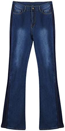 Calça de flare para mulheres jean altas calças rasgadas calças slim fit