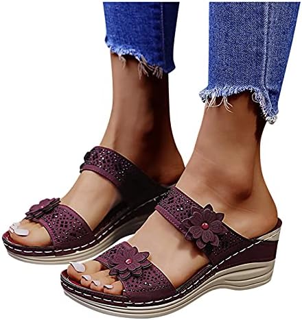 Sandálias para mulheres de verão casual moda de alcance leve salto de fivela de fivela de sandálias