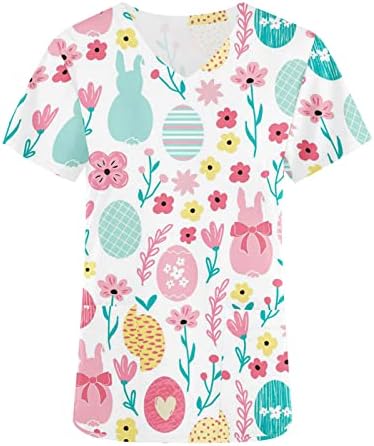 Camiseta da blusa para mulheres de manga curta vneck flor gráfico kawaii coelho de animais figurinos de