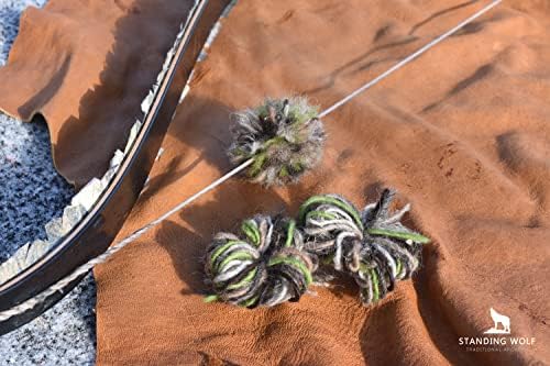 Silenciadores de corda de lã navajo de lobo em pé | Estilo tradicional arco e flecha recorrente silenciador