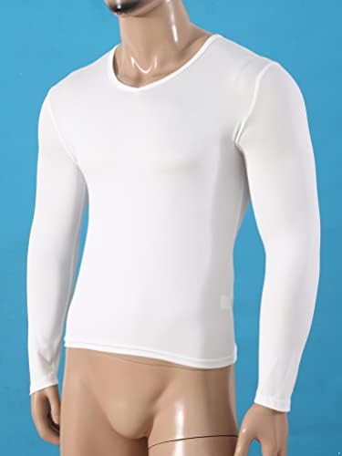 Tiaobug Men's Thermal Rouphe Top Slave Longa Camisas de compressão Soft-deco