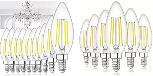 WinShine 16 Pack Pack E12 Candelabra lâmpadas lideradas, lâmpada LED de 4W 5000k Light E12, lâmpadas