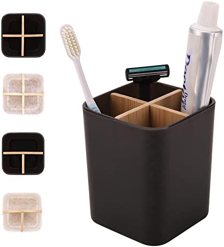 Dazuiniao Bamboo escova de dentes escova de dentes 3 slots escova de dentes elétricos e creme dental