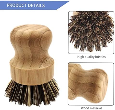 Escova de maconha- redonda de bambu, escova de lavagem de bambu, mini escova de esfrega natural, lavagem