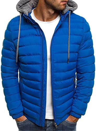 FSAKJKEE Puffer Jacket Men, Down Coats Appellance Manga longa Casacos de inverno Capuzes espessos jaquetas