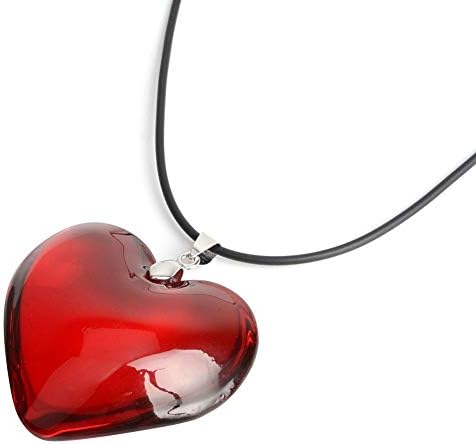 QMM Colar Pingente 43mm Red Love Heart Crystal Bead Lover Girl Girl Gift Pingente Colares 15 Mulheres