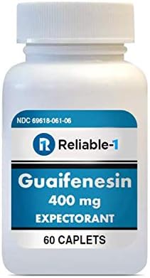 Laboratórios confiáveis-1 Guaifenesina 400 mg Caplets Tosse e MUCO RELIE | Expectorante para congestão