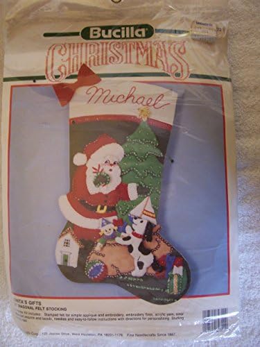 Presentes de Bucilla Papai Noel Felava kit de meia de Natal 82822