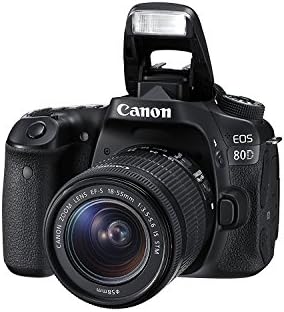 Canon EOS 80D Digital SLR Kit com EF-S 18-55mm f/3.5-5.6 Estabilização de imagem STM Lente-preto