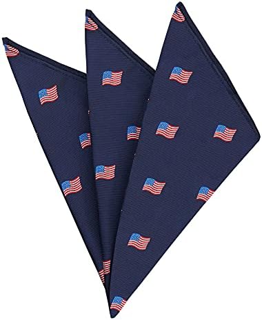 Jacob Alexander Tecida bandeiras americanas EUA Pocket Square Hanky ​​para homens e meninos