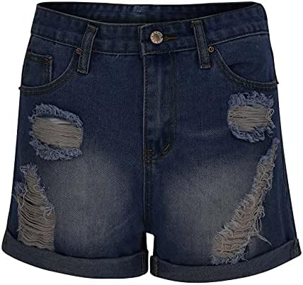 Jeans upluca jeans para mulheres shorts finos casuais zíper sólido buraco de bala esportivo shorts