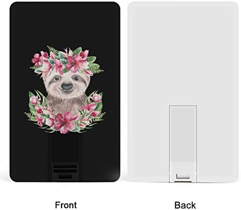 Baby Sloth With Flowers Credor Credit Drives Flash Drives personalizados Stick Key Gifts Corporate e brindes