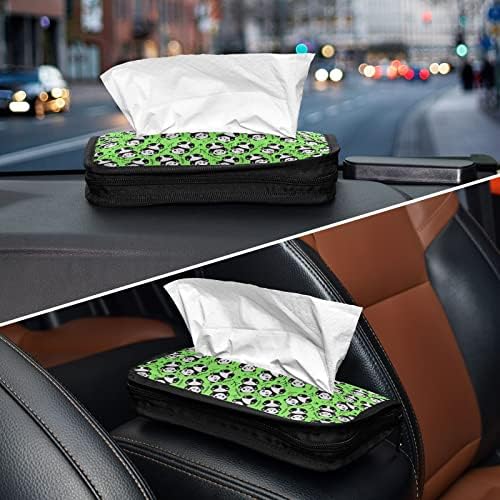 Holder de tecidos de carro Cute-panda-verde dispensador de tecidos Backseat Tissue Caso