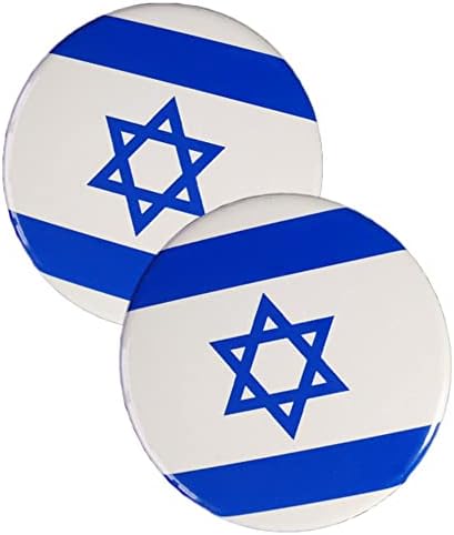 VMCOATdu Round Israel Flag International Travel Pins Big Pins Alloy Impressão de transferência de calor
