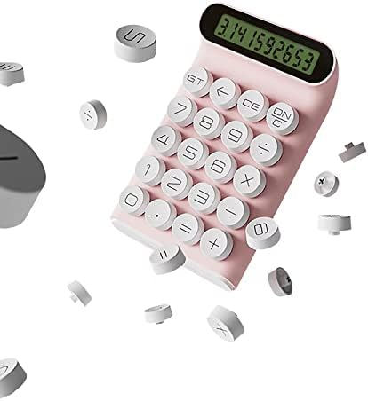 Calculadora de chave mecânica, calculadora fofa rosa, 10 dígitos de calculadora de desktop LCD