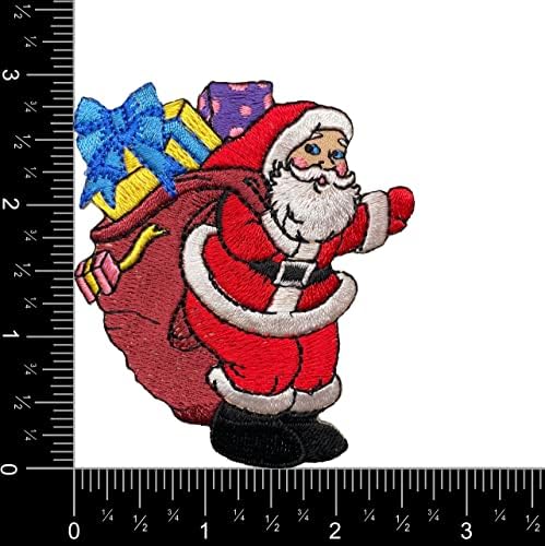 Papai Noel - Bolsa Borgonha/Saco - Presentes de Natal - Ferro Bordado no Patch
