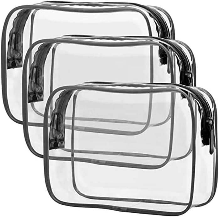 Lxosff Bolsa de higieness transparente, bolsa de saco de higiene pessoal Packism 3 Pacote, bolsa de