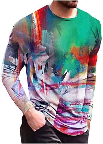 Camiseta de manga longa da tripulação masculina camisetas hipster abstrato camisetas gráficas tendência de hip