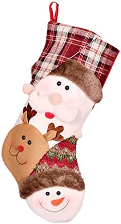 Decorações de Natal Plaid Christmas Stocking Pingents Bags de Natal Decorações de férias Redes