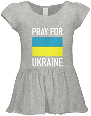 TCOMBO Pray for Ukraine - Ucraniano Pride Infant/Criandler Vestido de costela de bebê