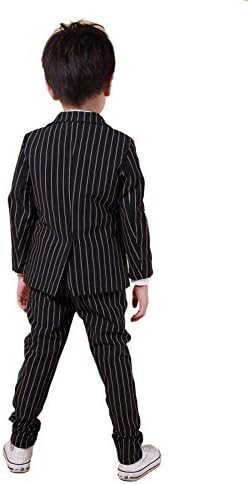 YUFan Boys Pinstripe Suits Separado Blazer & Calças 2 Peças Black & White 2 cores