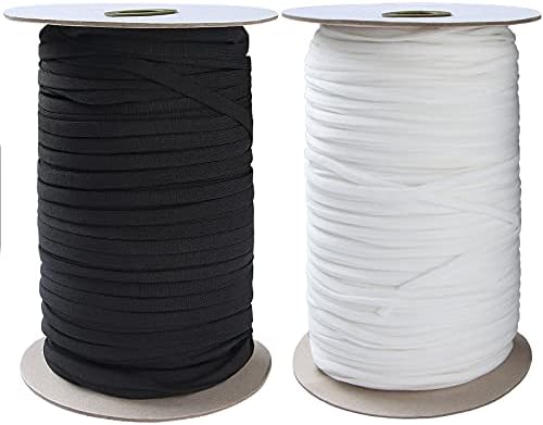 1 rolo de faixas elásticas para costurar a cinta esticada com cordão liso de elástico de faixa de