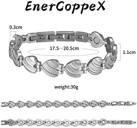 ENERCOPPPPEX Salão magnético de aço inoxidável para mulheres para artrite e articulação, ajuste a cadeia de