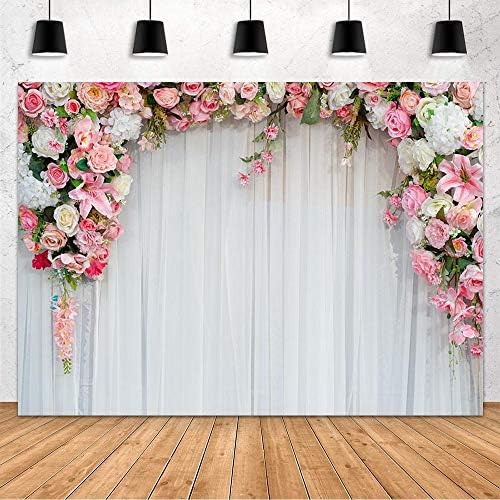 Mehofond casamento floral flor parede cenário de pano de noiva branco rosa rosa fotografia floral benner banner