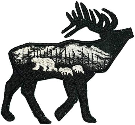 Elk 5 Patch de ferro bordado Diy Iron ou Sew-On Decorativa Aplique Aplique Wander Nature Wildlife Bears