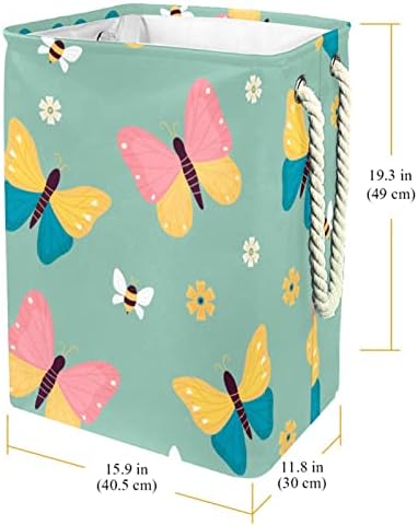 Padrão de borboleta Indomer grande cesto de roupa de roupa grande e impermeável cesta de roupas