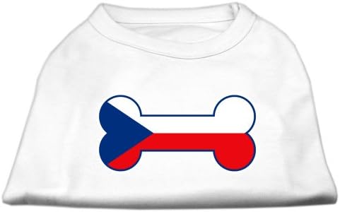 Mirage Pet Bone em forma de bandeira tcheca bandeira de telas de tela camisetas brancas l