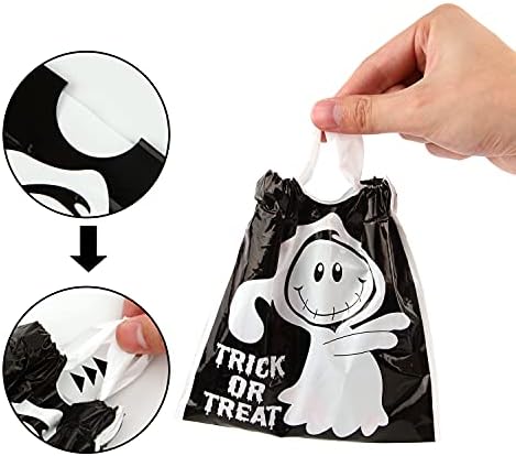 CCINEE 48PCS Halloween Goody Bags com cordão, marque ou trate sacolas de doces para crianças favorecem o fornecimento