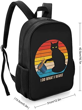 Faça o que eu quero para as mochilas de moda de gato preto padrões de mochilas impressas Daypack