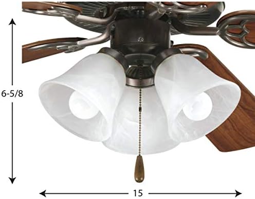 Iluminação de progresso P2600-20WB Kit de luz de ventilador, marrom