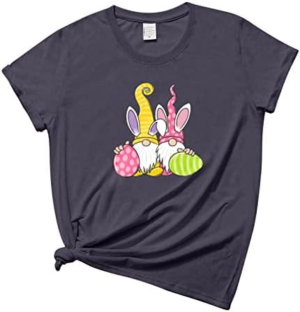 Camiseta de páscoa para mulheres camisa feliz camisa de coelho