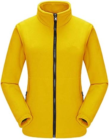 Andongnywell Women Full Full Full Solid Color Polar Sport Fleece Jacket com bolsos Faux Sherpa Sweatshirt