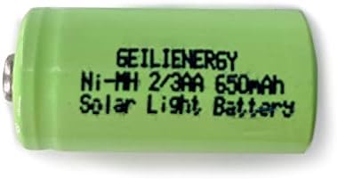 Geilienergy 12 PCs 2/3AA 1.2V 650mAh Ni-MH Baterias recarregáveis ​​para aplicações estáticas de alta potência,