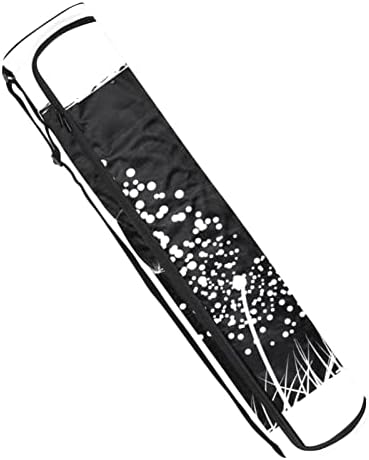 Bolsa de transportadora de ioga de dente -de -leão preto e branco com alça de ombro de ioga bolsa