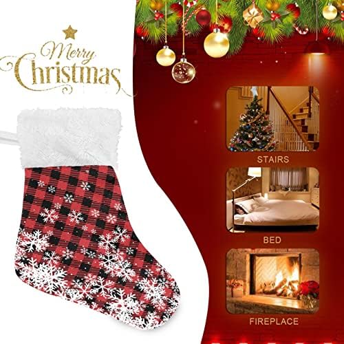 Jstel Xmas Snowflake Christmas Hanging Meocks 6 pacote Pequeno feriado de natal pendurar meias para decorações