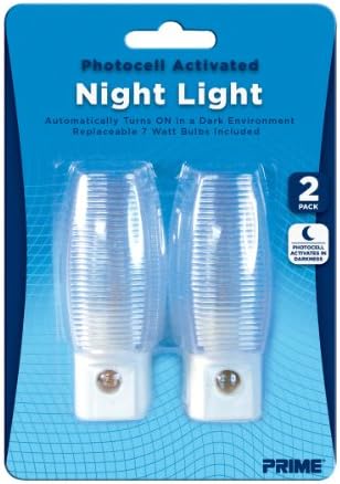 Prime Wire & Cable NLA2P Incandescent Automatic Night Light, 2-Pack, White