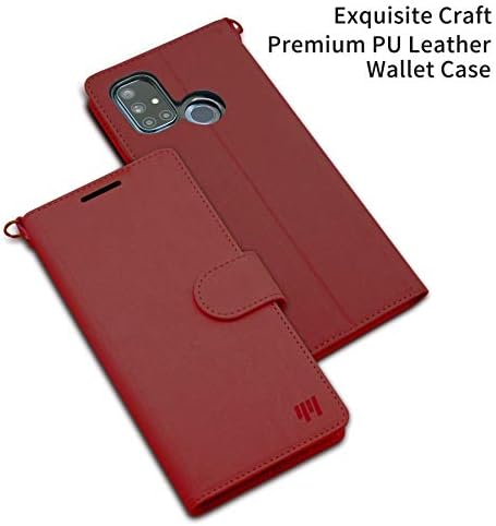 Double-N para o caso OnePlus Nord N100, estojo de carteira de fólio de couro PU PU PU com slots de