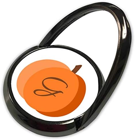 3drose Stamp City - Tipografia - Monograma cursiva G dentro de uma abóbora laranja em um fundo branco.