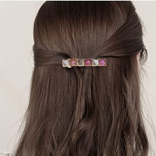 TKFDC Light and Shade Hair Clip com deslumbrante FAUX Crystal Ponytail Half Hair Cross Clipe lateral