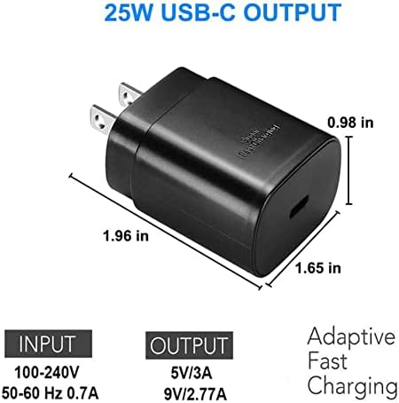 Samsung USB C Super Fast Charger 25W PD Tipo C Adaptador de parede Adaptador compatível com Samsung