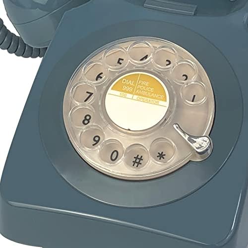 Telefone retrô de Benotek, telefone fixo rotativo dos anos 80 Telefone com moda antiga com campainha