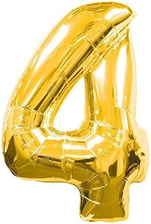 Ziyan 40 polegadas Número de ouro 4 Decorações de festivais de balão de aniversário Jumbo Foil Helium Balloons