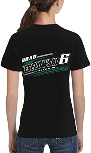 Asfrsh Brad Keselowski 6 camisa para menina adolescente e garoto impressão de manga curta Tee Athletic Classic