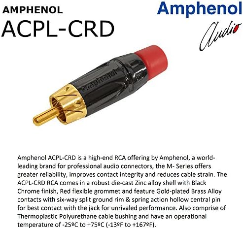 Par de cabo RCA de 1 pé - Gotham GAC -4/1 Cabo de Interconexão de Áudio -Quad com Amfenol ACPL Cromo