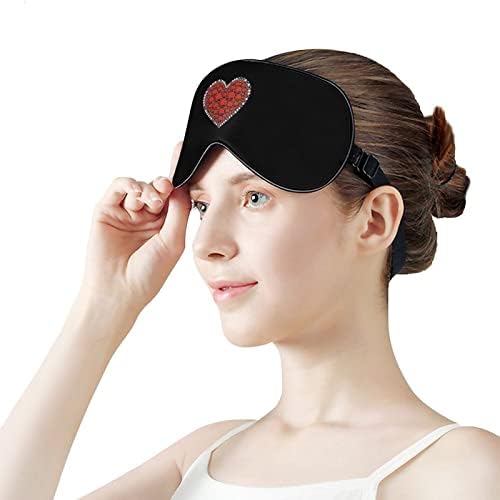 Diamond Red Heart Olhe Máscara com alça ajustável para homens e mulheres noite de viagem de viagem